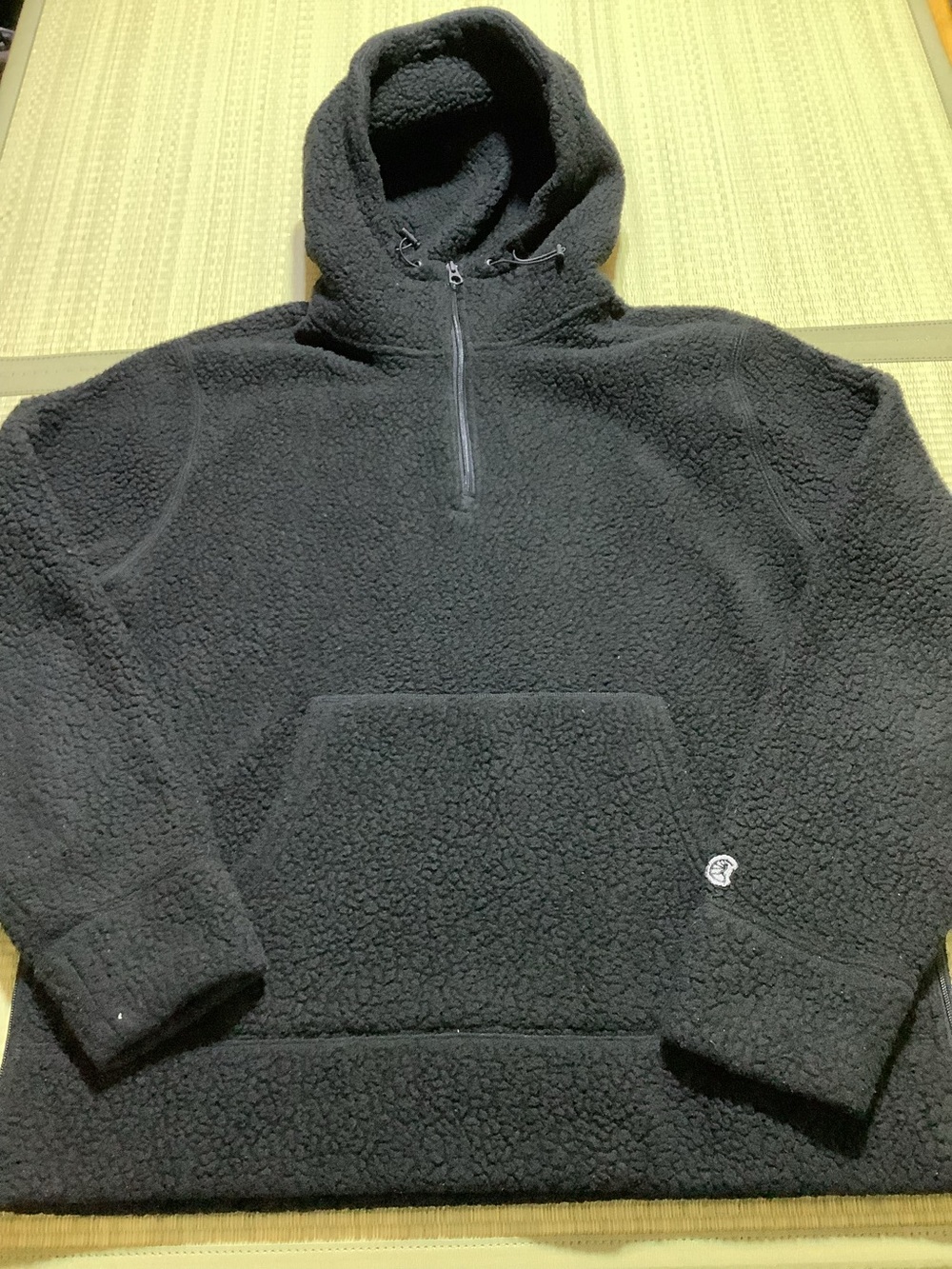 Champion + Todd Snyder Black Polartec Sherpa Hoodie with Side Zippers X-Large